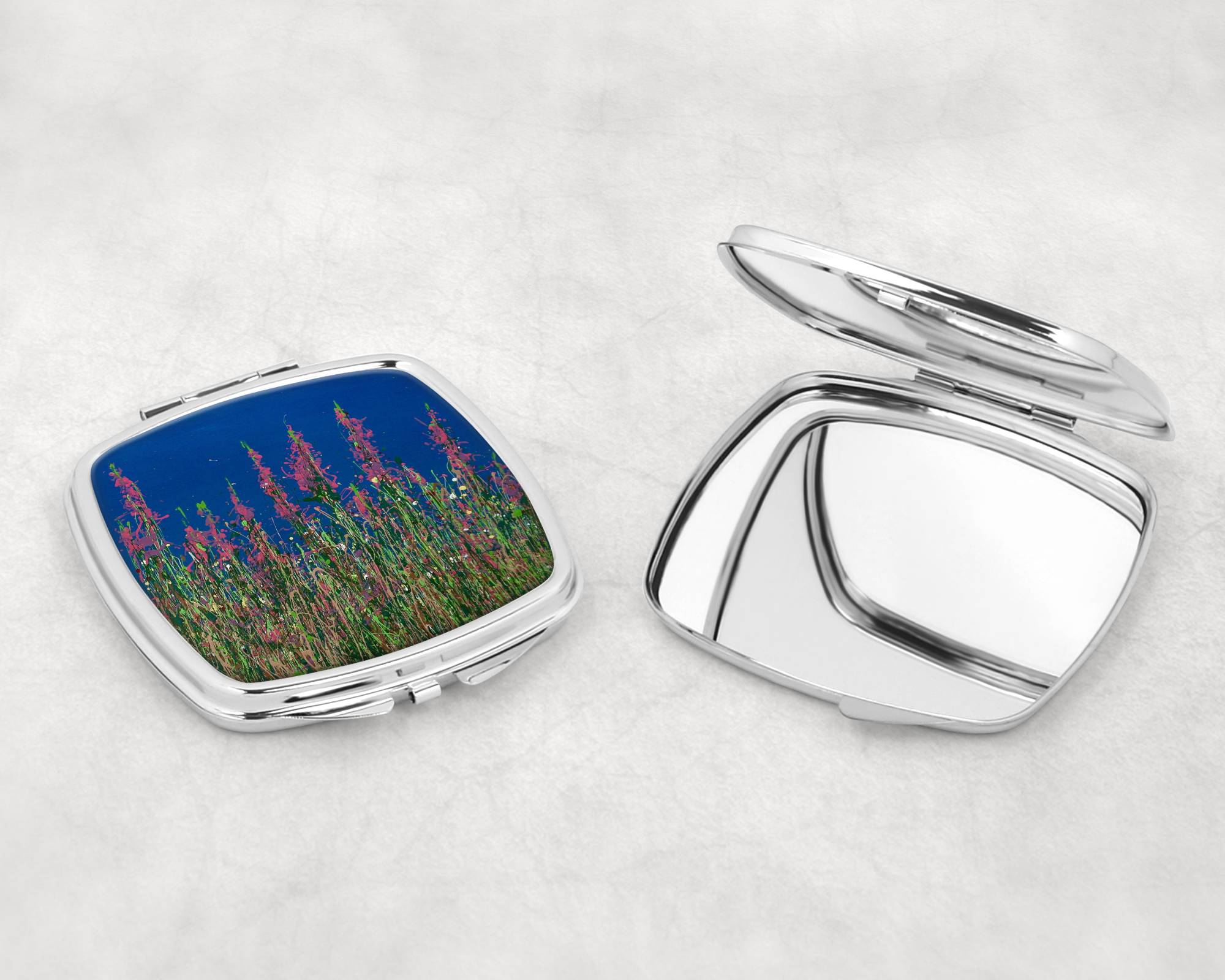 Purple Loosestrife Compact Mirror